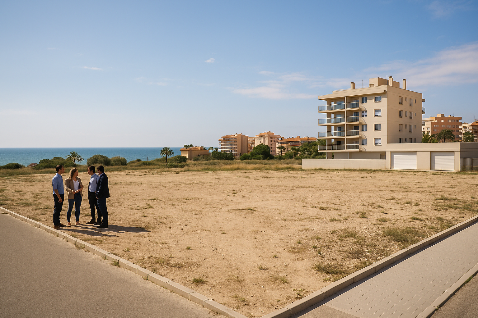 Solar urbano preparado para su venta con enfoque comercial