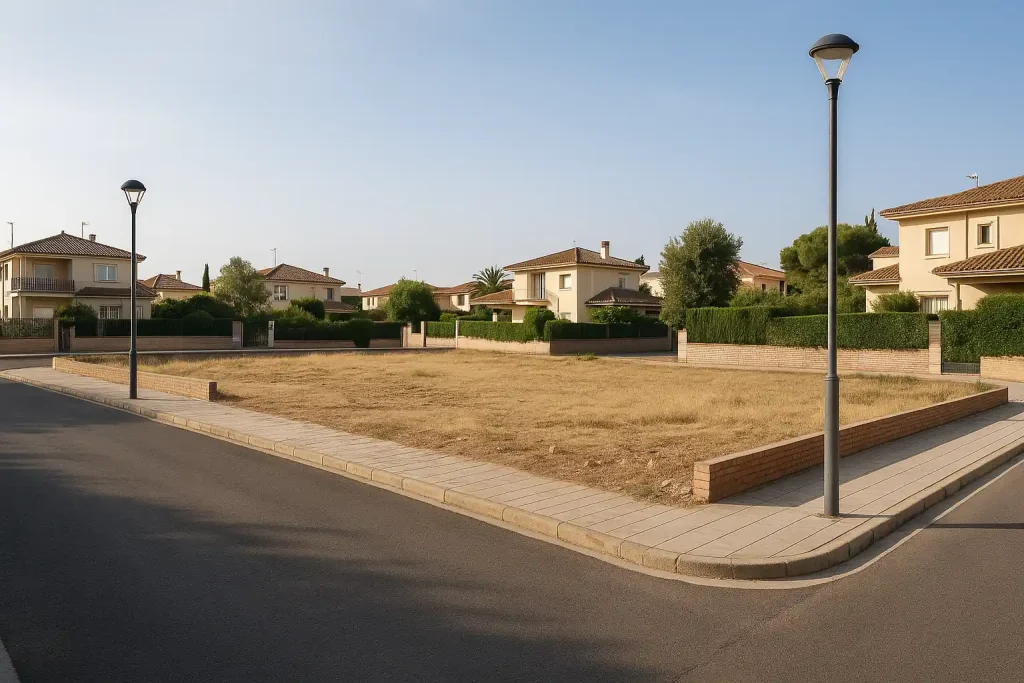 Parcela urbana en venta en entorno residencial con calle asfaltada y servicios cercanos