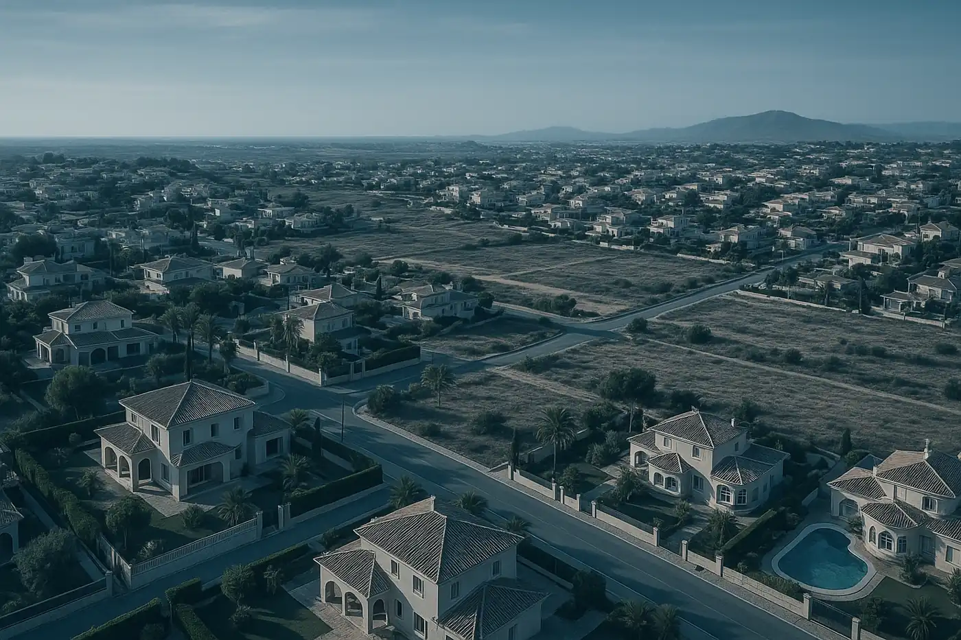 Entorno urbano y parcelas en San Fulgencio Alicante con suelo residencial en una zona de la Vega Baja cercana a la costa