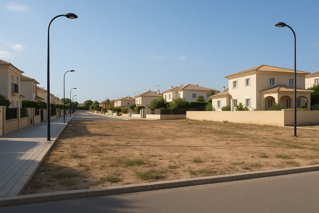 Entorno residencial y acceso cómodo de una parcela edificable que influye en su salida al mercado