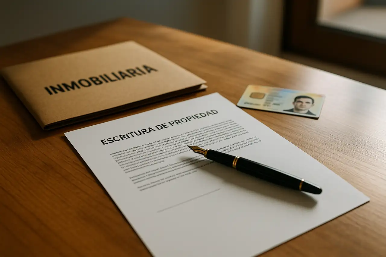 Escritura de propiedad y documentación de titularidad para vender un terreno en España
