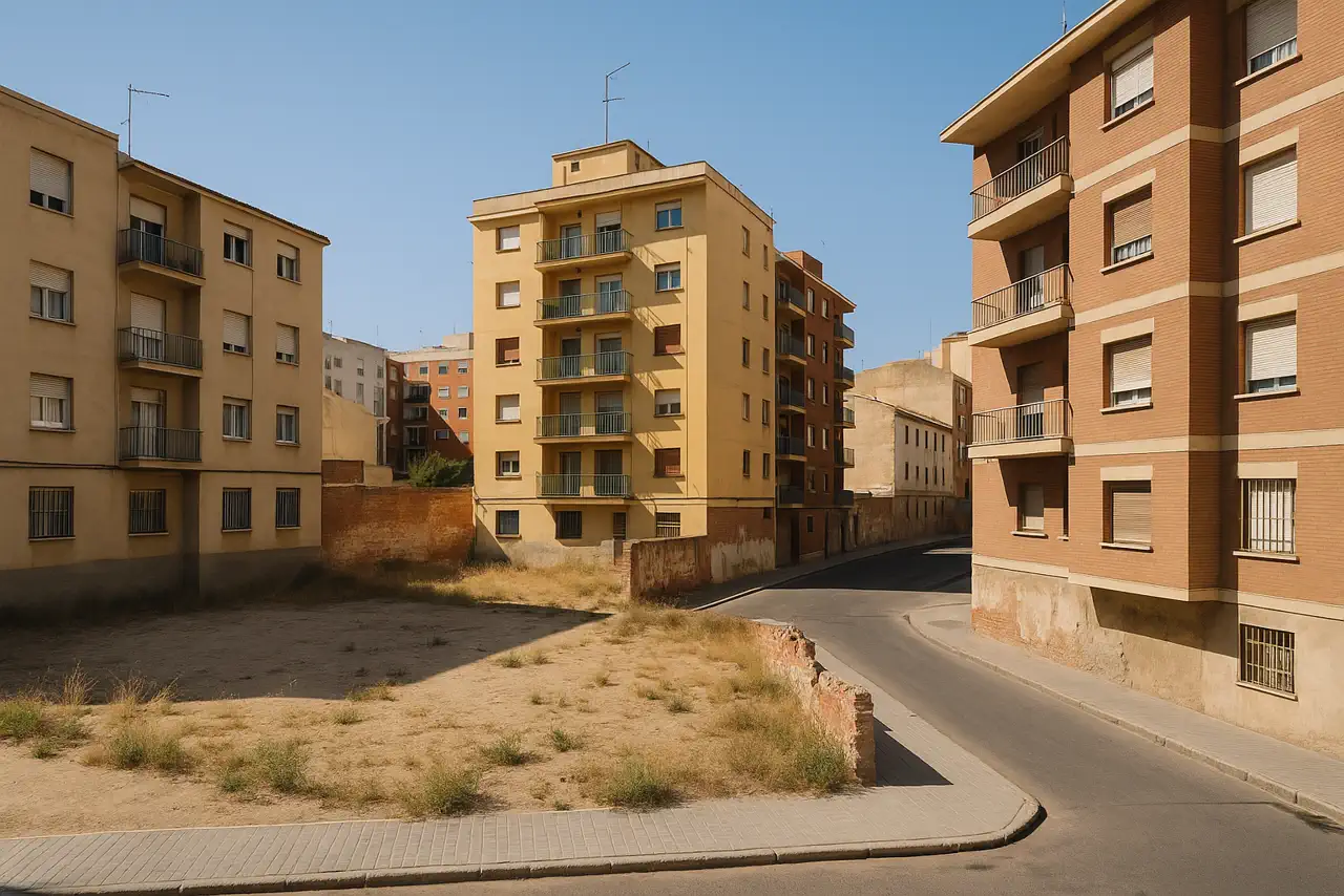 Entorno urbano que influye en la valoración de un solar