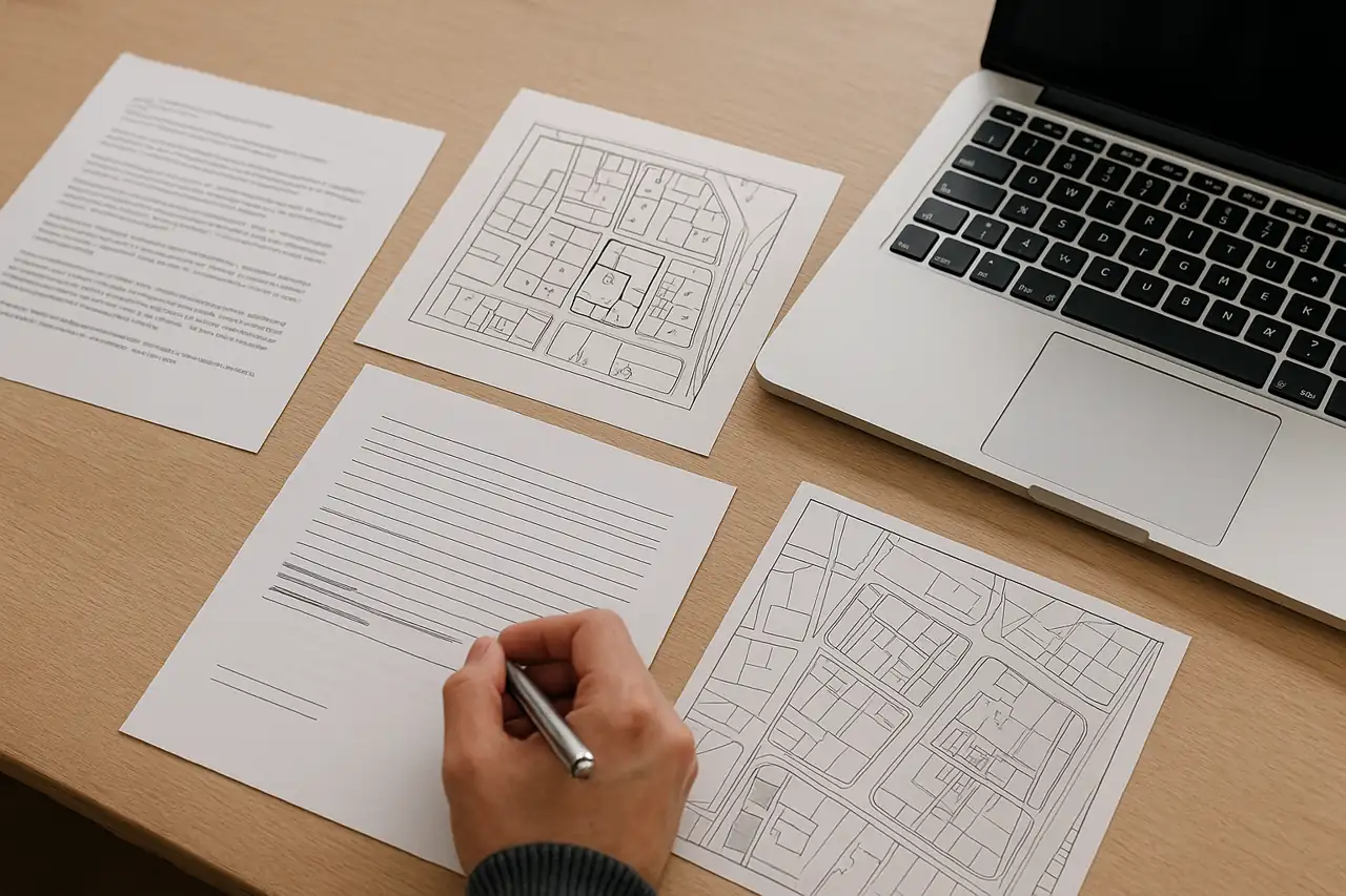 Documentación, nota simple, catastro y planeamiento para vender un solar a una promotora