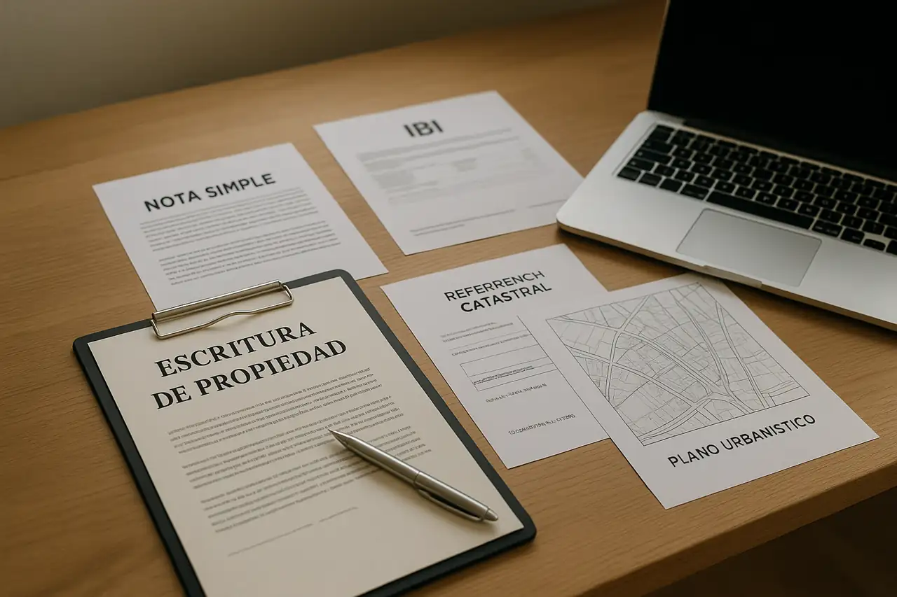 Escrituras, nota simple, catastro y plano urbanístico para calcular cuánto puede valer un solar