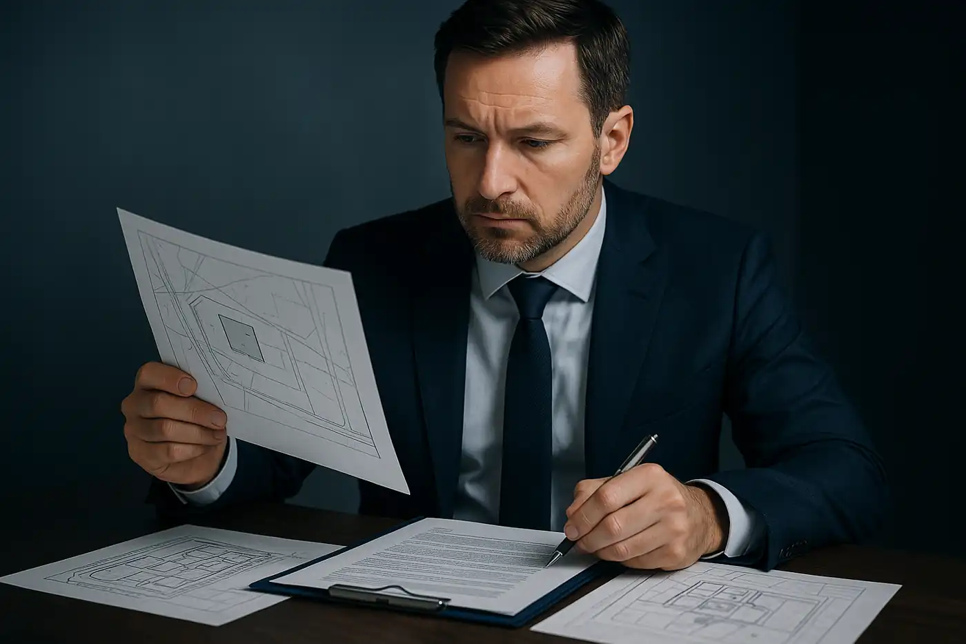 Asesor profesional revisando una operación de terreno en Dolores Alicante