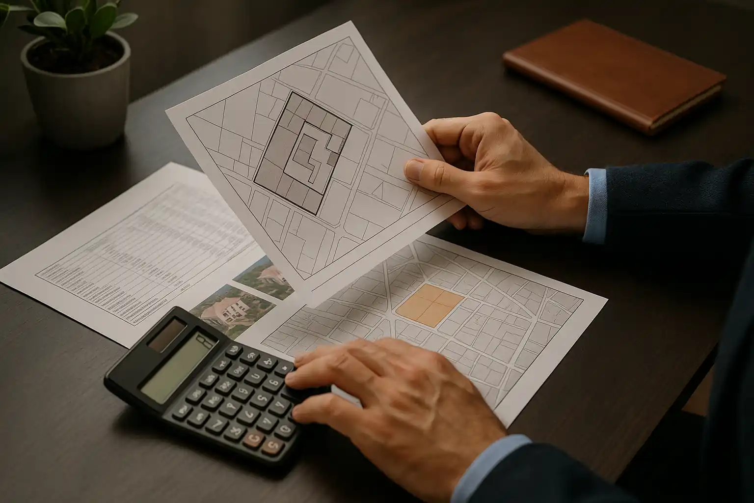 Cálculo del precio de una parcela urbana con planos, comparables y calculadora