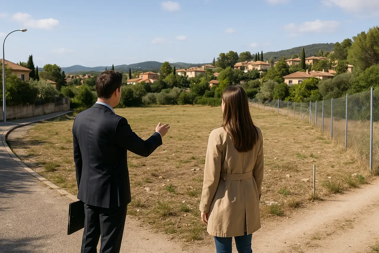 Visita profesional a un terreno con mejor preparación visual y comercial