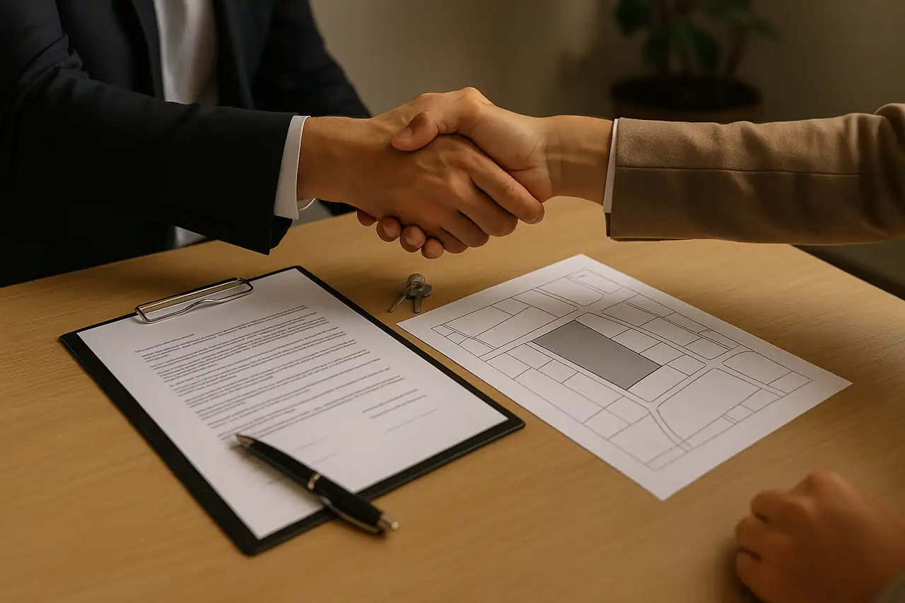 Cierre exitoso de la venta de una parcela edificable con acuerdo y firma