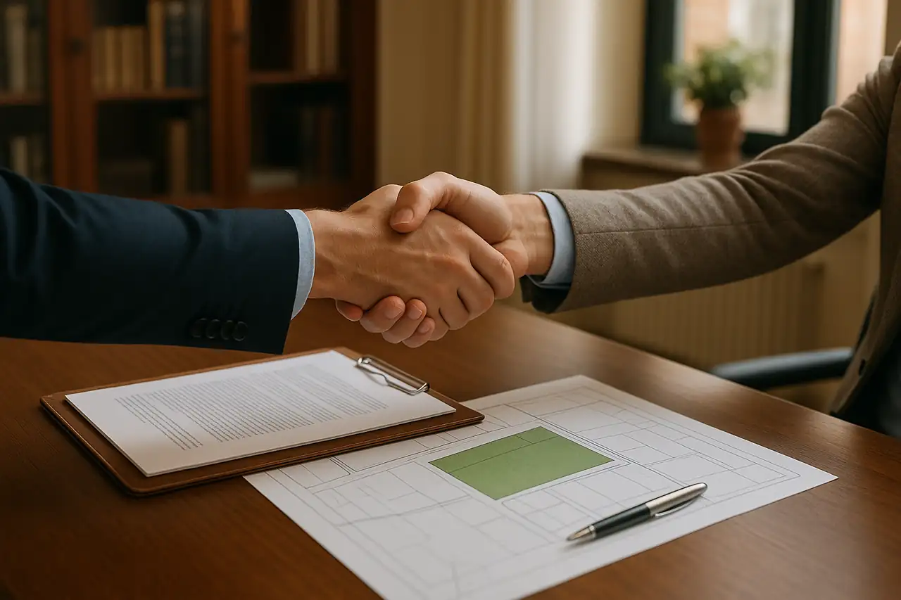 Cierre de la venta de un terreno tras una preparación correcta y una negociación clara