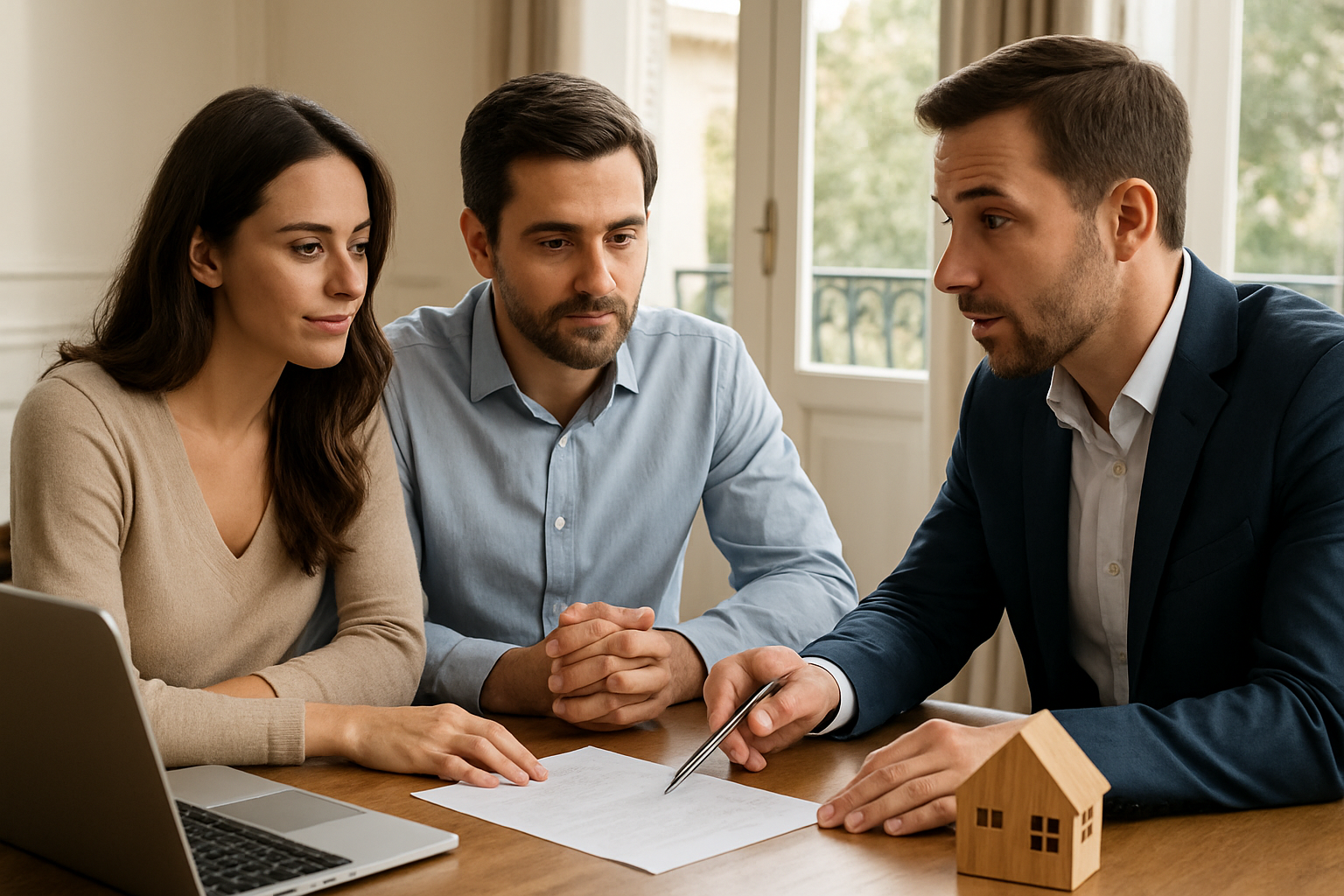 Escena realista de ayuda profesional para vender un terreno