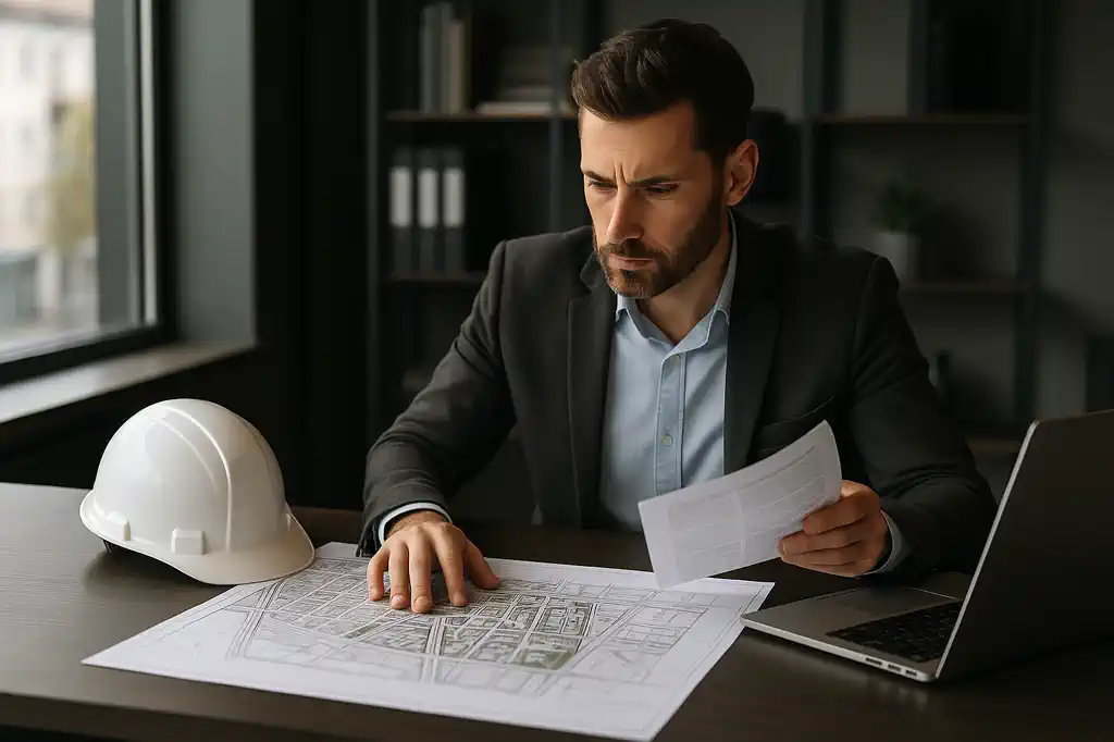 Plano urbanístico y revisión de viabilidad de un solar urbano edificable