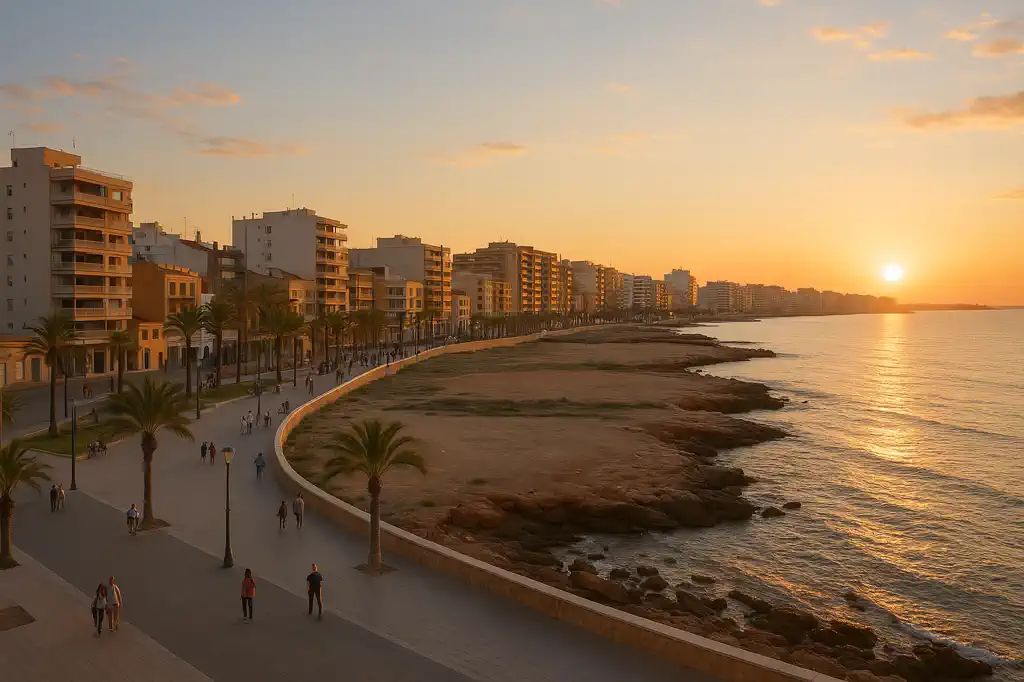Vista urbana de Torrevieja con ambiente residencial y mediterráneo