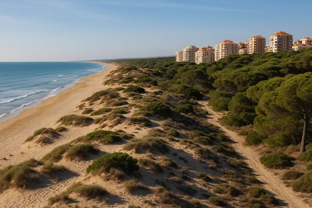 Guardamar del Segura con playa, dunas y zonas residenciales