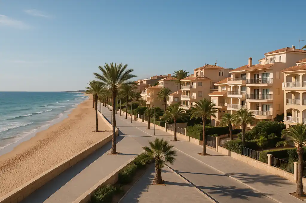 Imagen realista de Guardamar con entorno costero y residencial