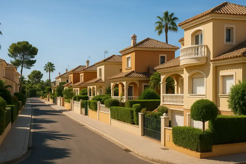 Zona residencial de Guardamar del Segura con estética mediterránea