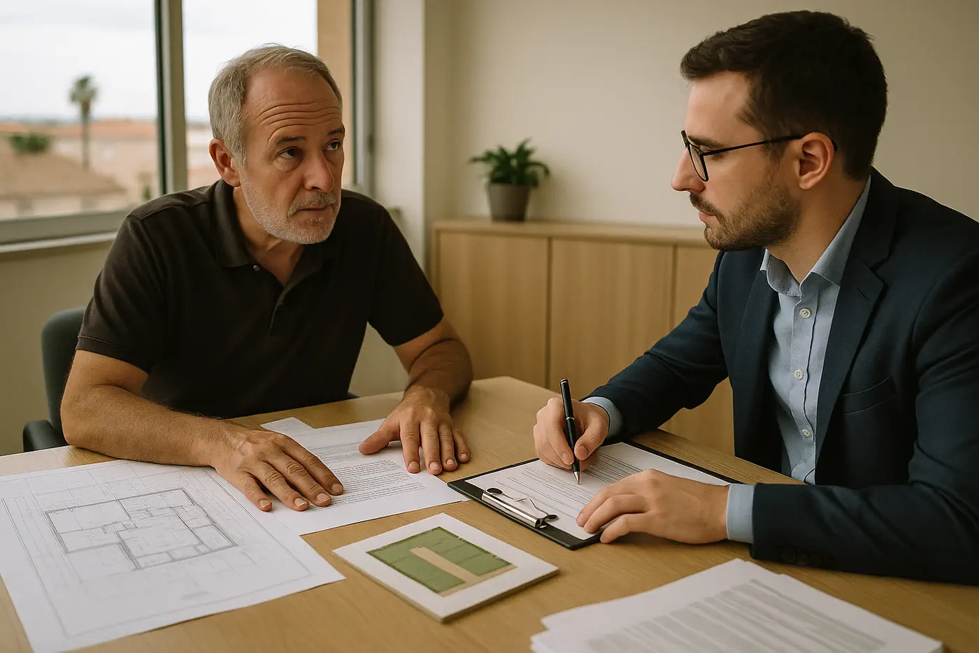 Reunión profesional para vender terreno en Los Alcázares con comprador cualificado