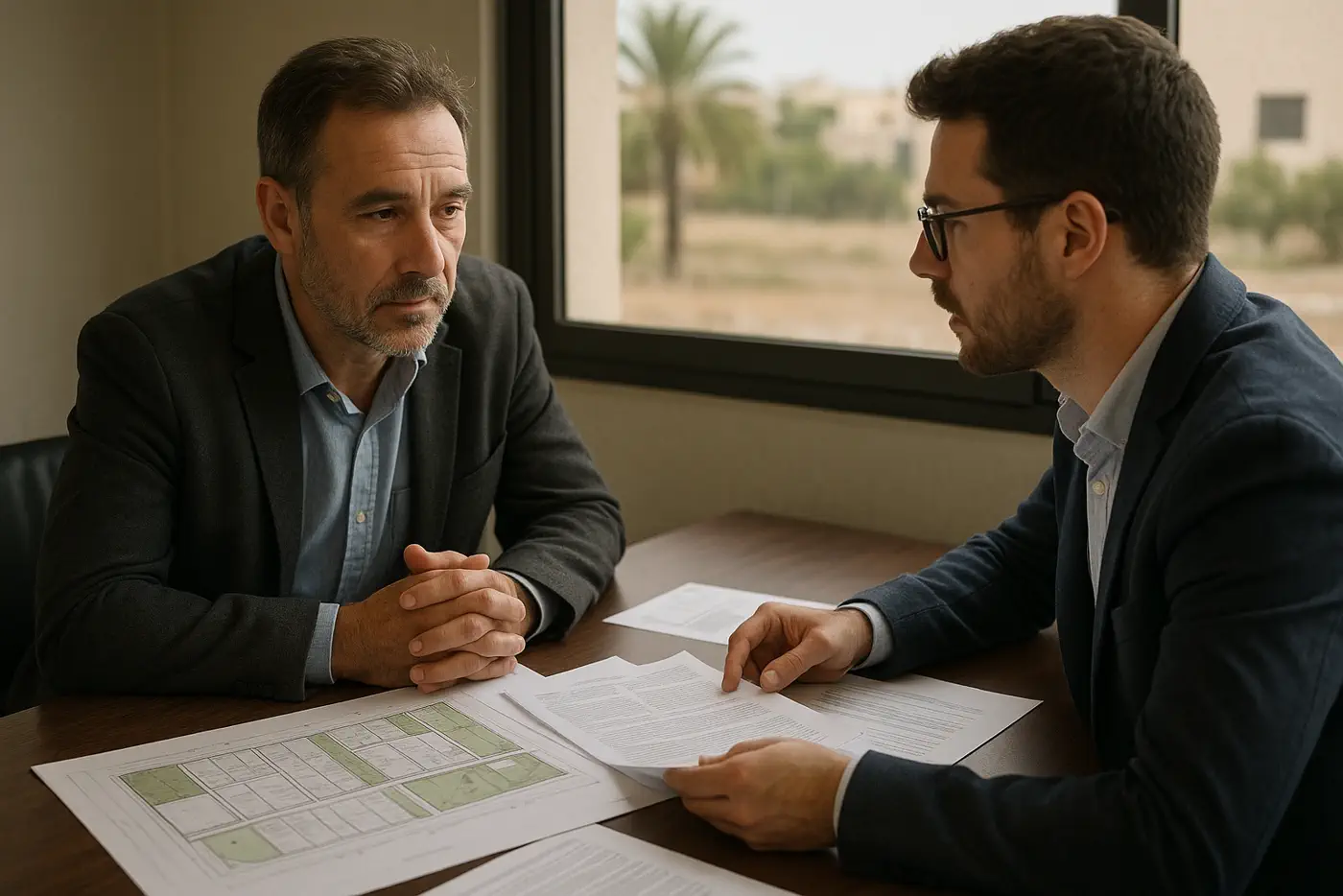 Compradores de terrenos, solares y parcelas en Elche durante una negociación profesional