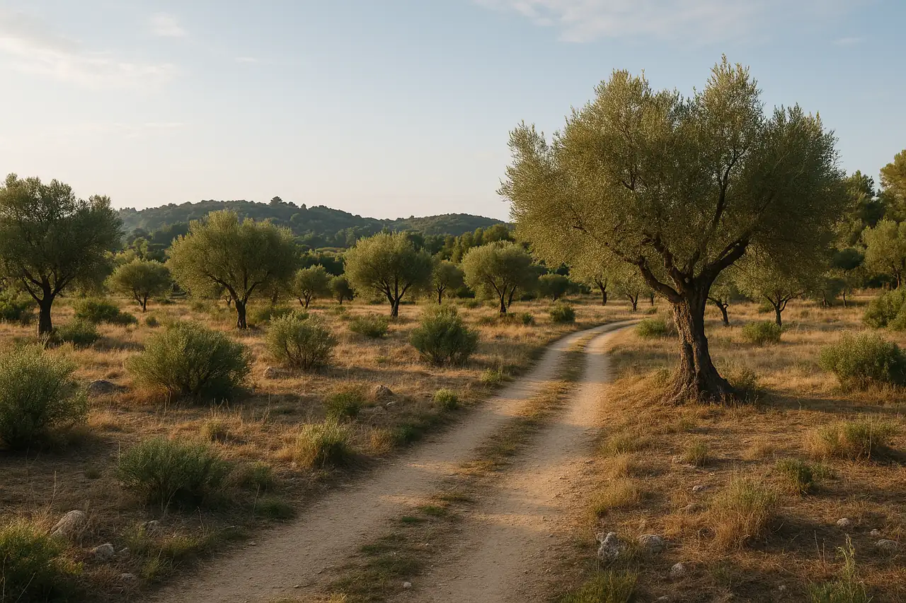Terreno rústico amplio con acceso visible y entorno natural en España