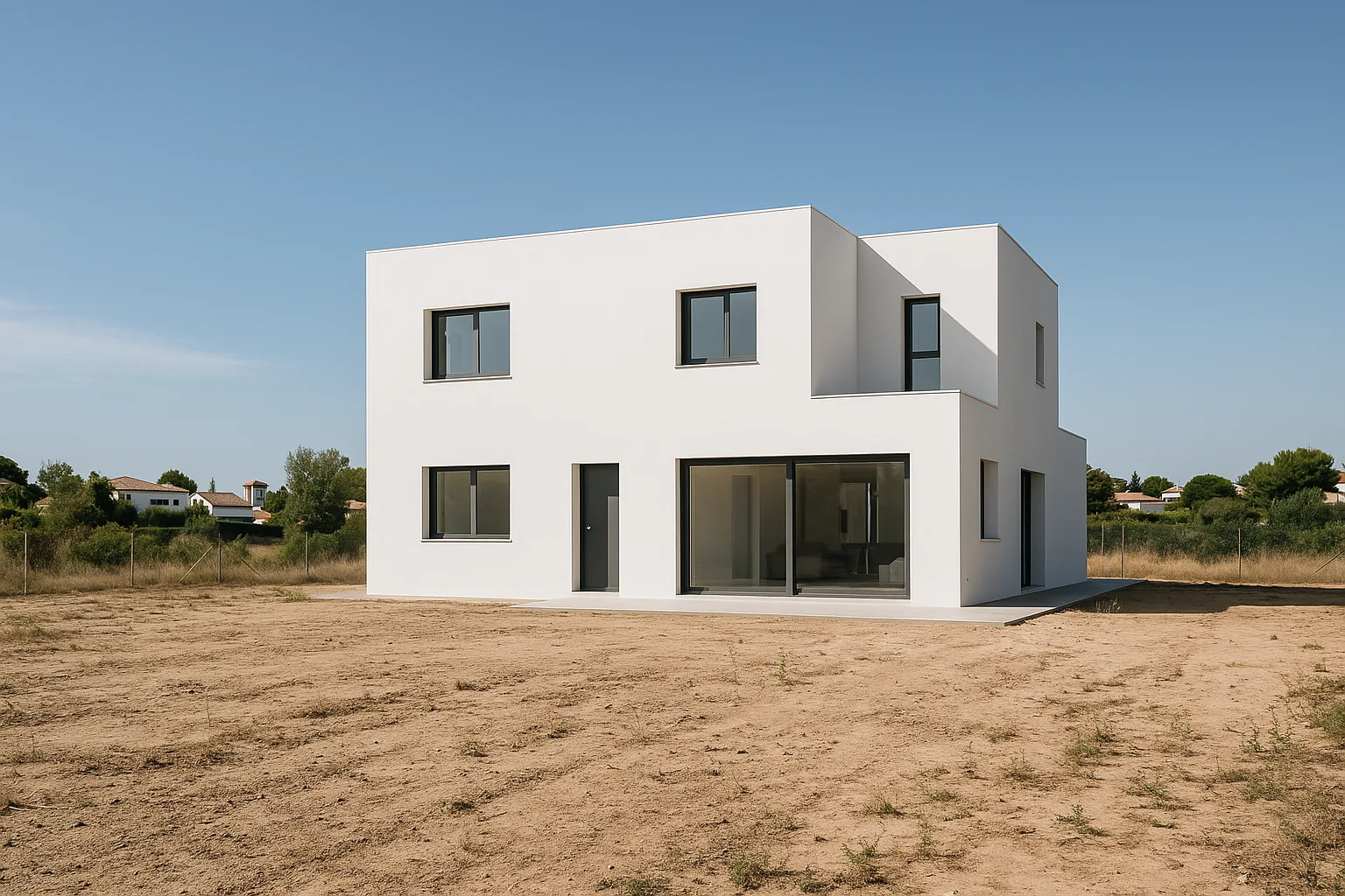 Sesión de fotos de un terreno mostrando perspectiva, dimensiones y puntos fuertes del activo