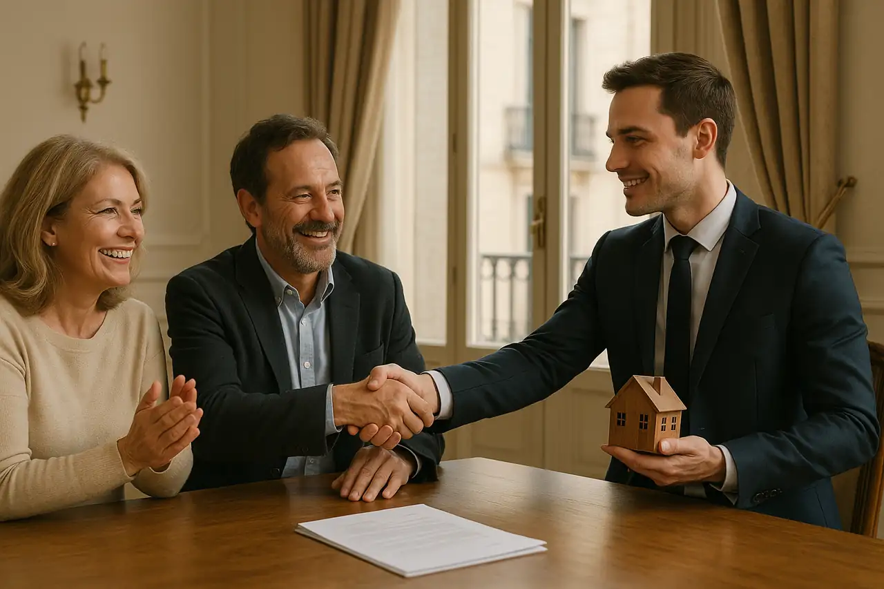 Cierre exitoso de venta de terreno entre varios propietarios y comprador